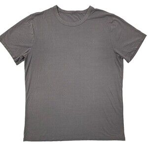 Lululemon Mens Large Charcoal Gray Performance Stretch T Shirt Soft Athletic Tee
